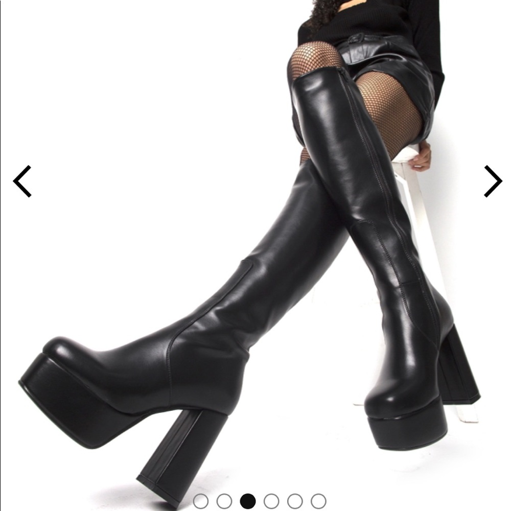 LAMODA WHATTA SHOWDOWN KNEE HIGH PLATFORM BOOTS